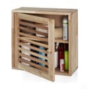 relaxdays Hängeschrank Schmaler Wandschrank Walnussholz Braun Bild 2