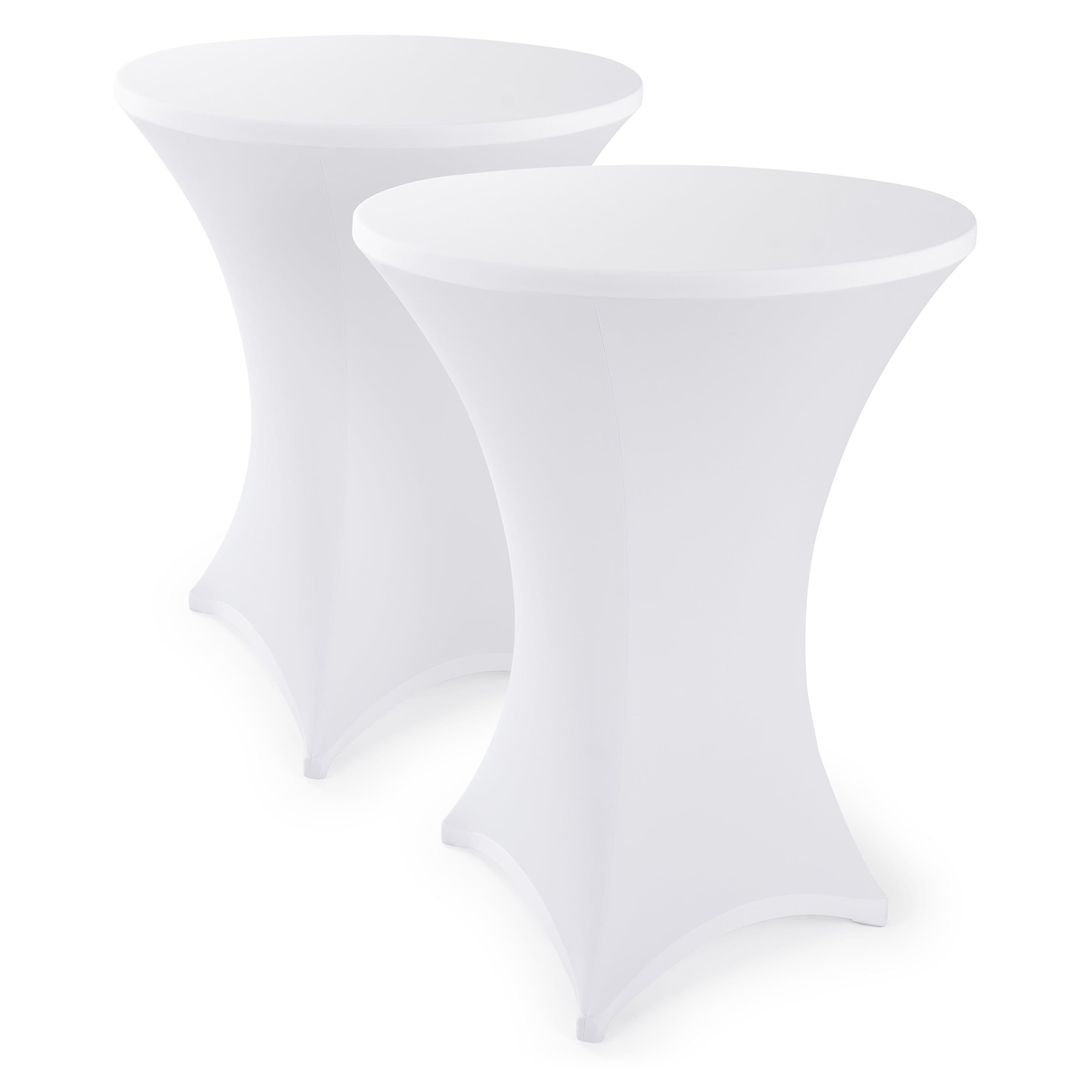 Blumtal Stehtischhusse Stretchbezug Weiß Elegante Tischhussen - Bild 2
