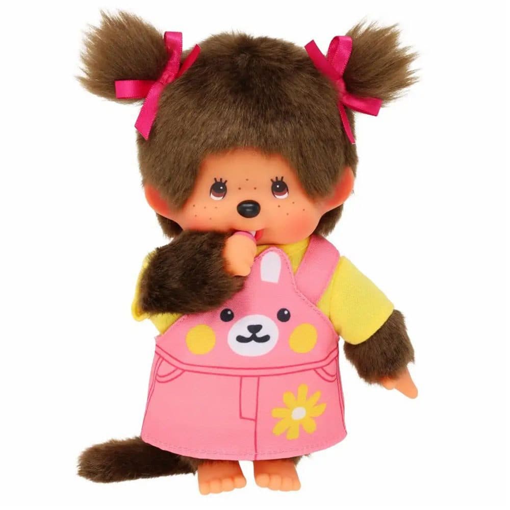 Monchhichi Plüschfigur Mädchen Häschen-Kleid Rosa Zöpfe - Bild 2