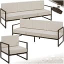 tectake Garten-Loungeset 7-tlg. Pulverbeschichteter Stahl Bild 2