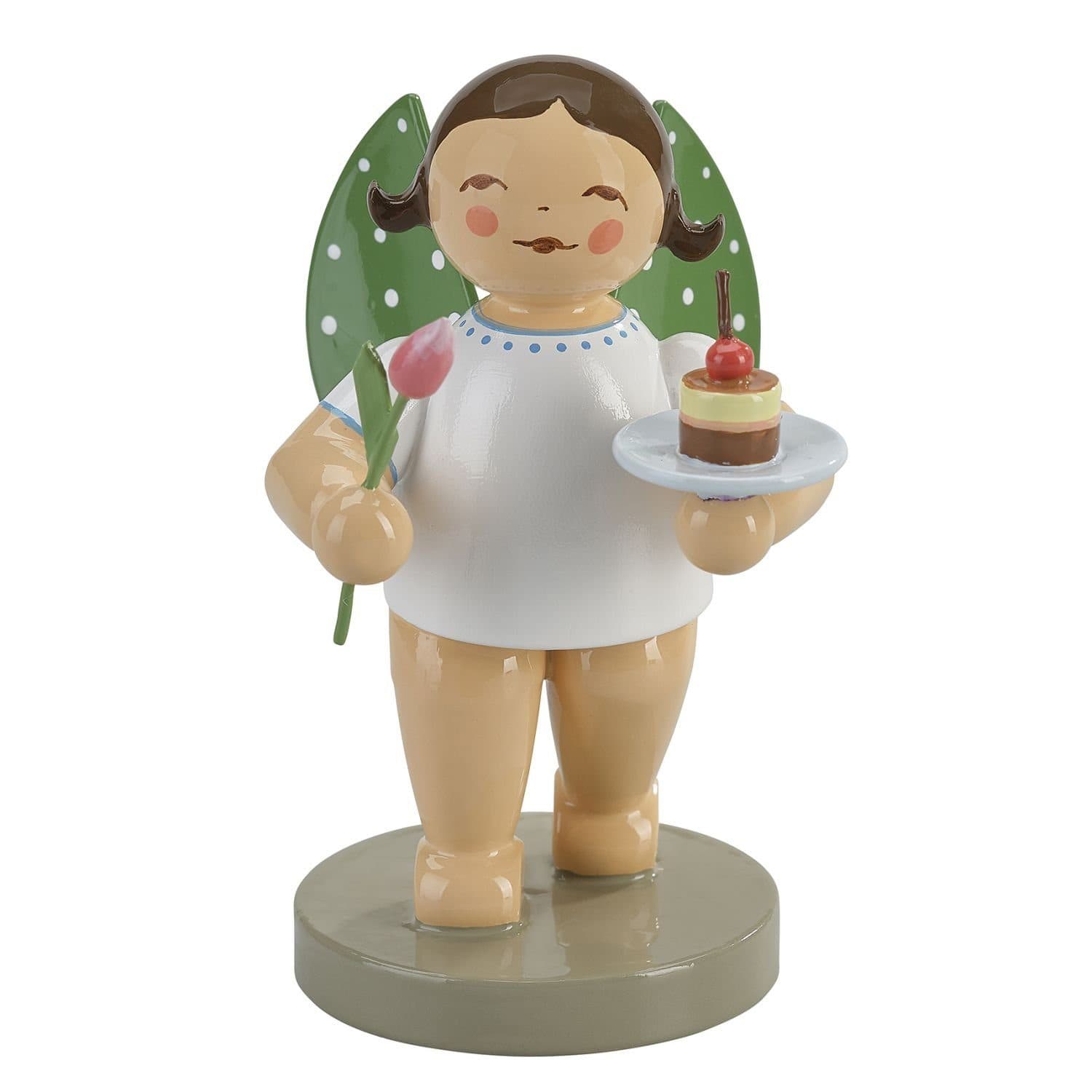 Wendt & Kühn Weihnachtsfigur Engel mit Törtchen und Tulpe 650/172