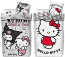 SkyBrands Hello Kitty & Kuromi Wende-Bettwäsche Set 2-tlg. Grau/Rosa Weiß Bild 2