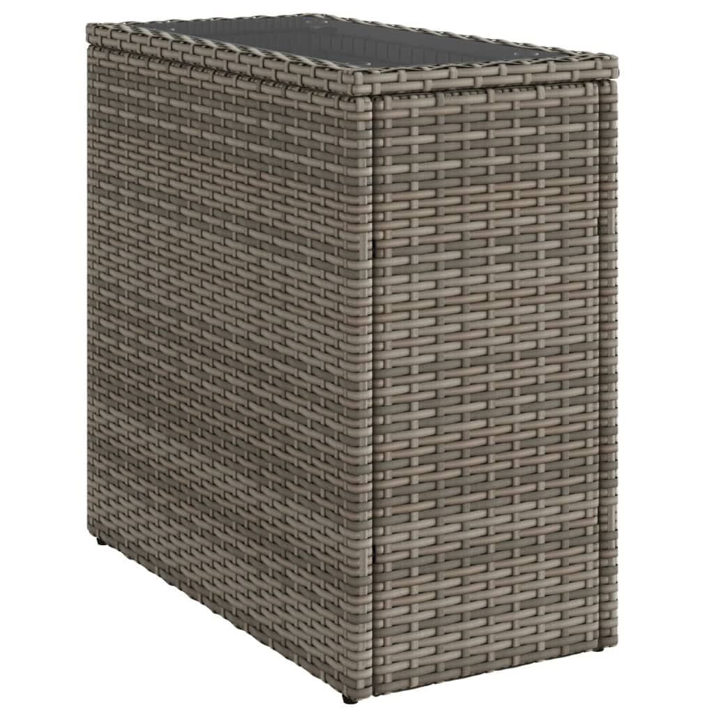 vidaXL Gartentisch Grau 58x27,5x55 cm Rattan - Bild 2