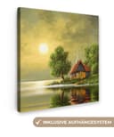 OneMillionCanvasses® Leinwandbild Haus Natur Wasser 20x20 cm Bild 2