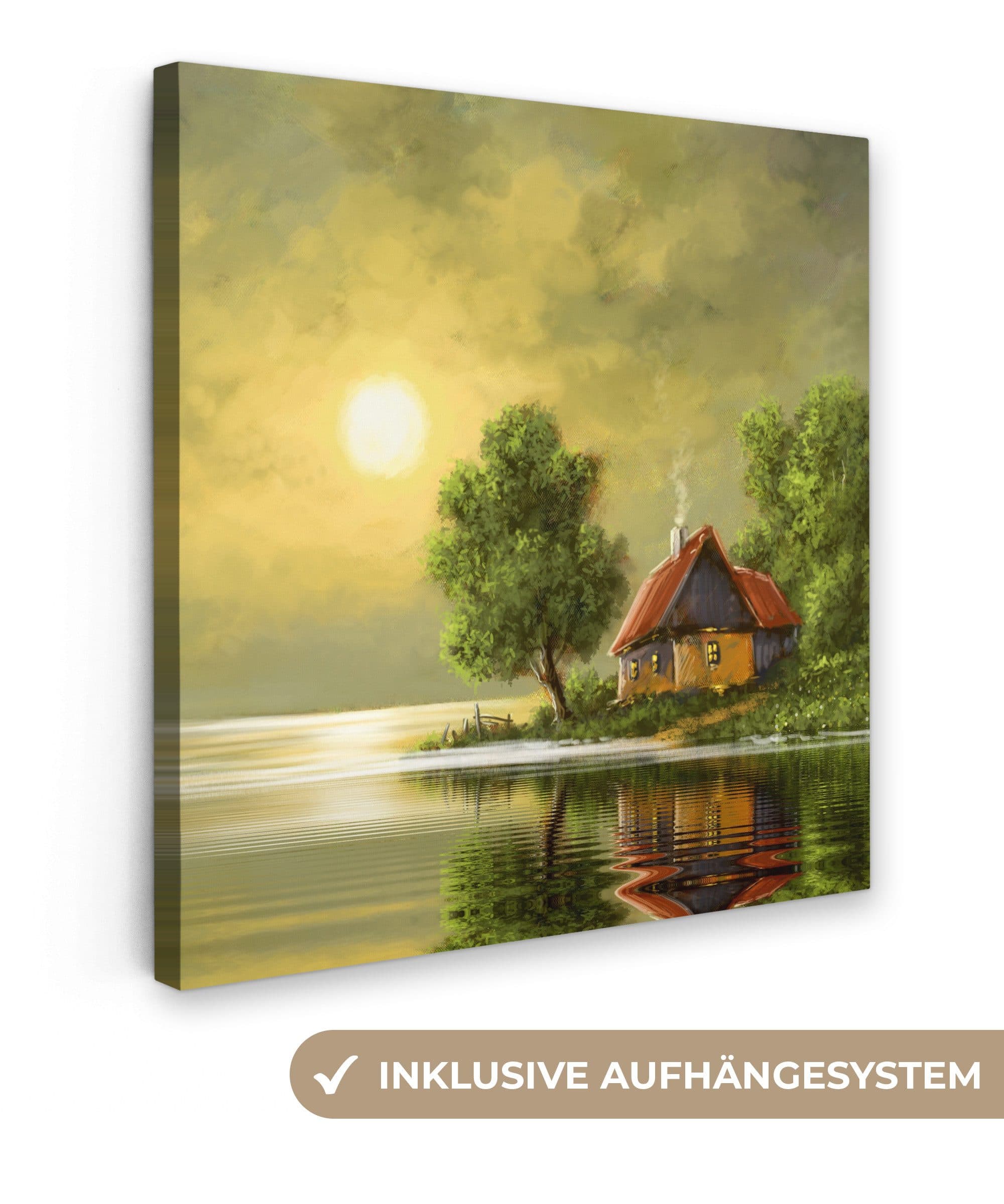 OneMillionCanvasses® Leinwandbild Haus Natur Wasser 20x20 cm - Bild 2