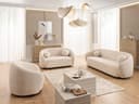 S-Style Möbel Polstergarnitur 3+2+1 Roundi Bouclé Weiß/Beige/Grau Bild 2