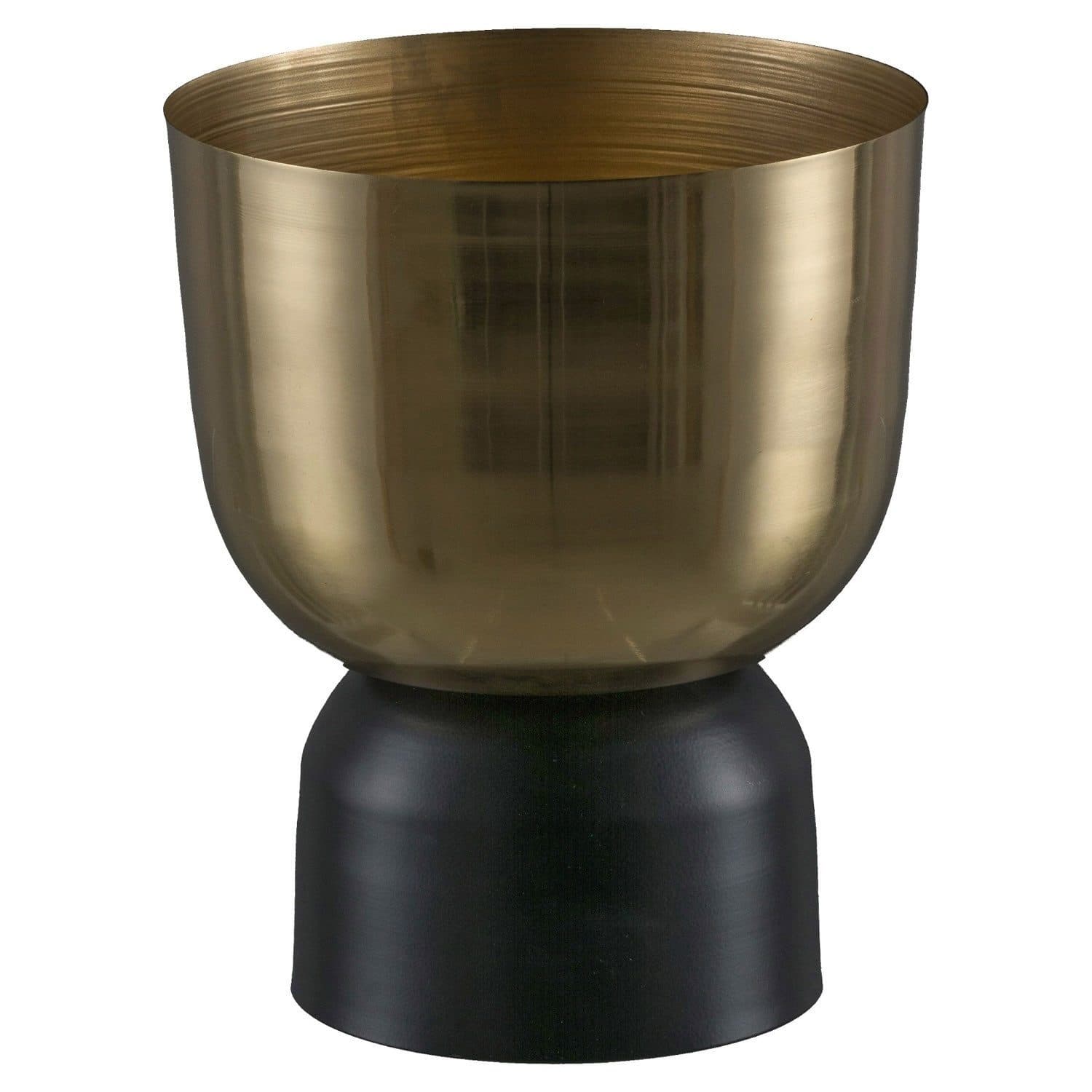 Gasper Übertopf SOLARIS Goldfarben Aluminium Schwarz 26 cm