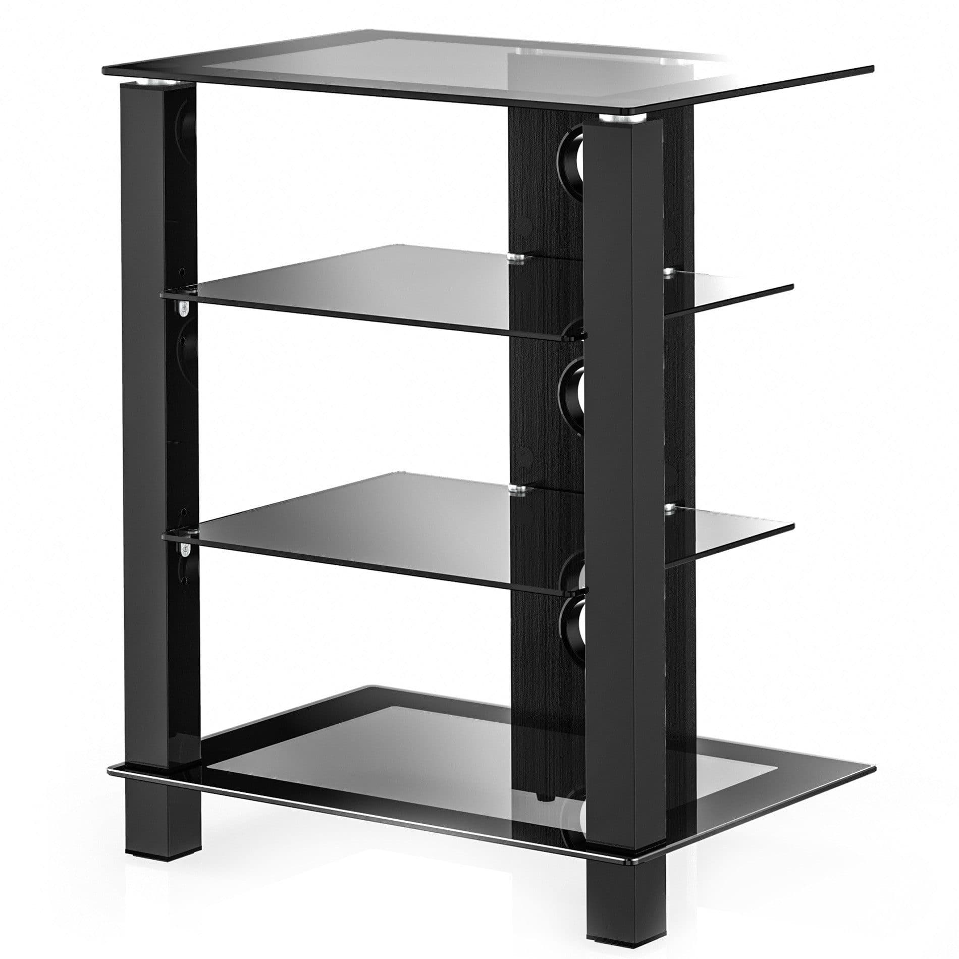 FITUEYES TV-Regal Schwarz Modern Gehärtetes Glas - Bild 2