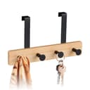 relaxdays Türgarderobe mit 4 Haken Schwarz Bambus Stahl Bild 2
