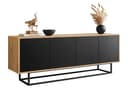 Lookway TV-Schrank SANAYI LOFT Schwarz Eiche Metallgestell Bild 2