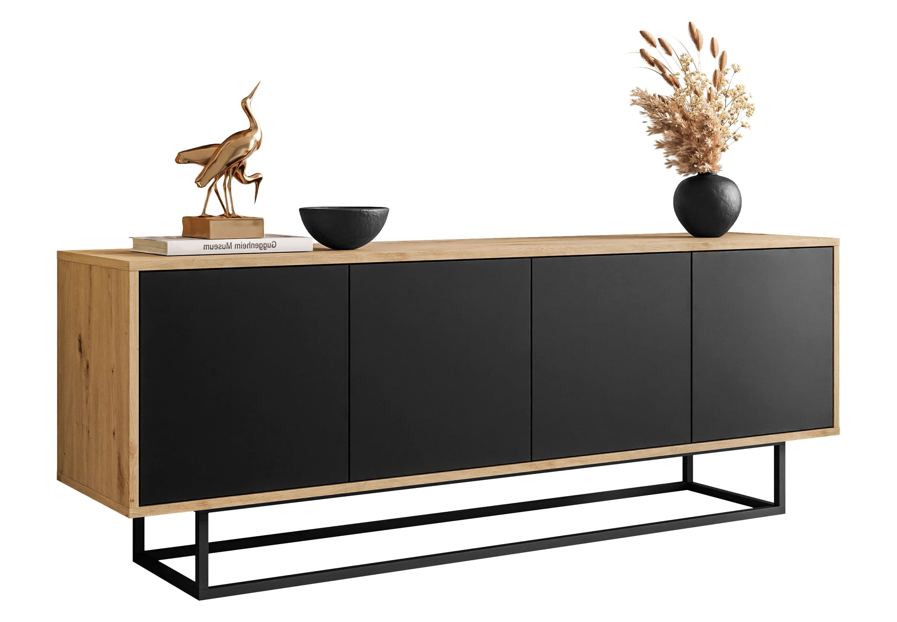 Lookway TV-Schrank SANAYI LOFT Schwarz Eiche Metallgestell - Bild 2