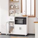 SoBuy Sideboard FSB78 Weiß Modern mit Rollen und Stauraum Bild 2