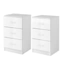 COSTWAY Aktenschrank 3 Schubladen Schwarz/Weiß Metall Bild 2
