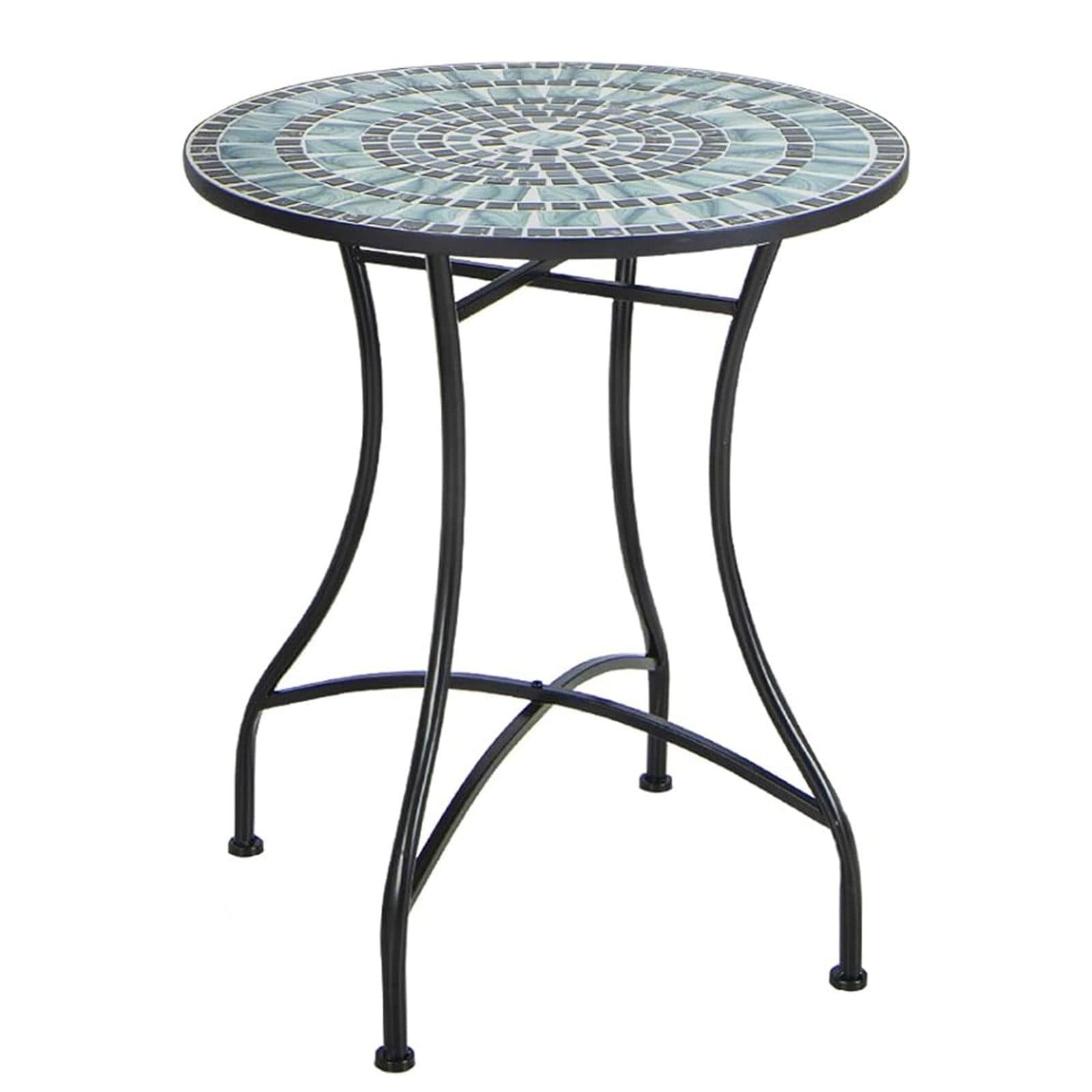 KOMFOTTEU Gartentisch Mosaik Metall Beton 60x72 cm - Bild 2