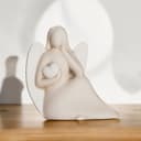 Gilde Engelfigur "Gabi" mit Herz Keramik Creme Weiß Bild 2