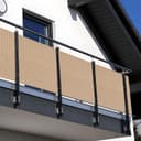NYVI Balkonsichtschutz Polyrattan Beige 100% Blickdicht UV-fest Bild 2