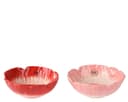 Decoris season decorations Dekoschale Keramik Blumenform Rot/Rosa Bild 2