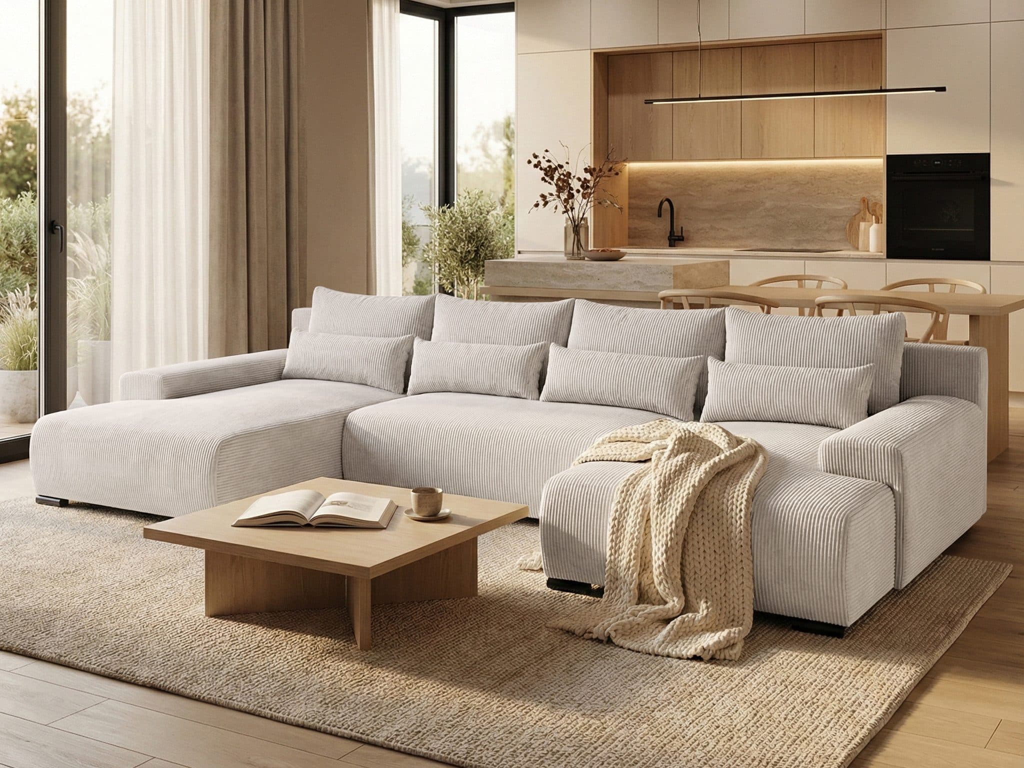 Beautysofa Ecksofa BENNY U Beige mit Schlaffunktion - Bild 2