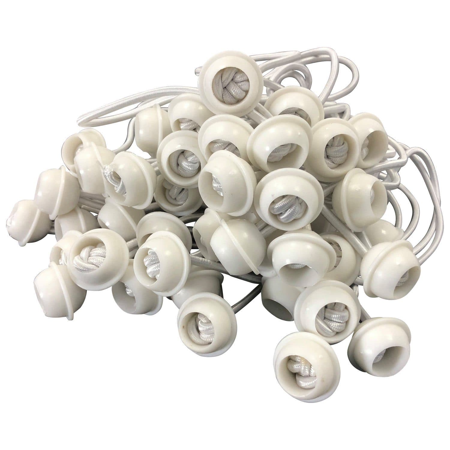 DEGAMO Partyzelt Spanngummi mit Kugel für Zeltplanen, 50 Stück