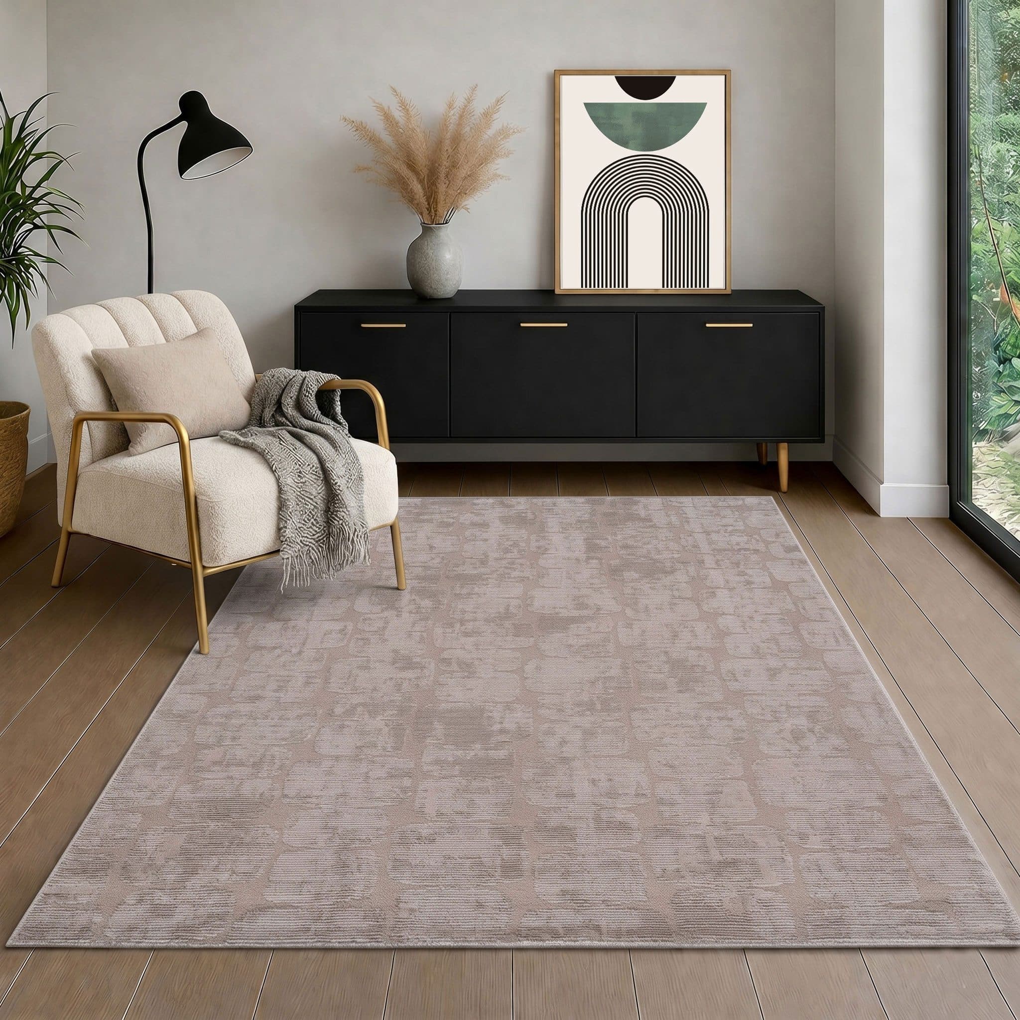 Vimoda Teppich Costa 3D Effekt Rechteckig Taupe Modern - Bild 2