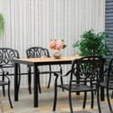 Outsunny Gartentisch Esstisch für 6 Personen Aluminiumtisch Bild 2