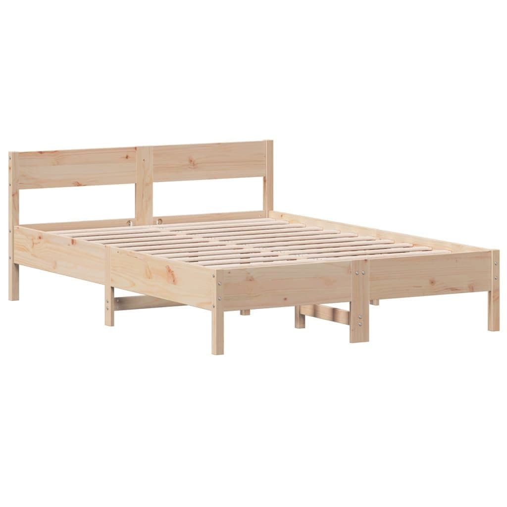 vidaXL Massivholzbett Kiefernholz unbehandelt 140x190 cm - Bild 2