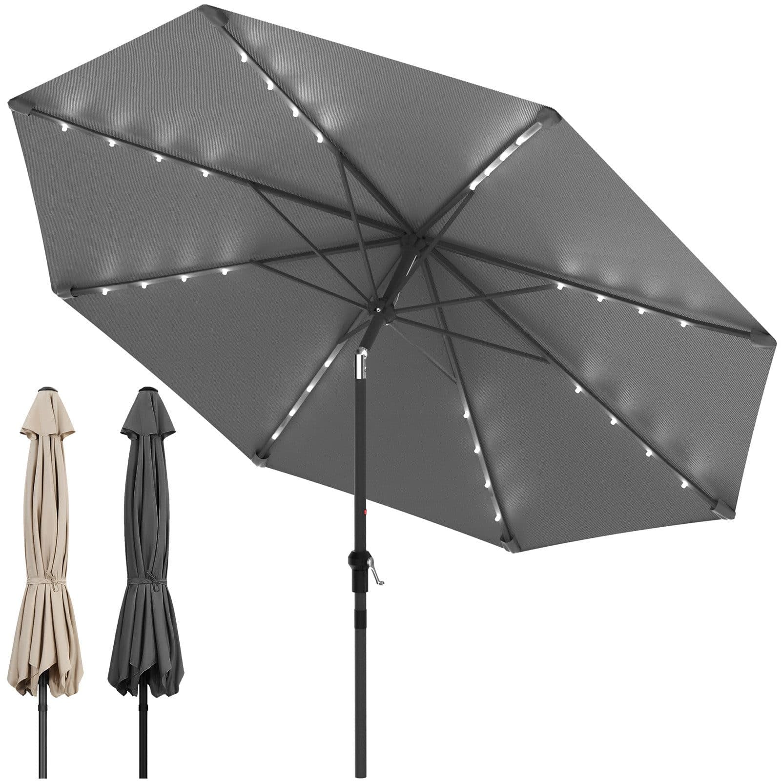 Huracan Sonnenschirm neigbar mit LED Anthrazit 300/350cm - Bild 2