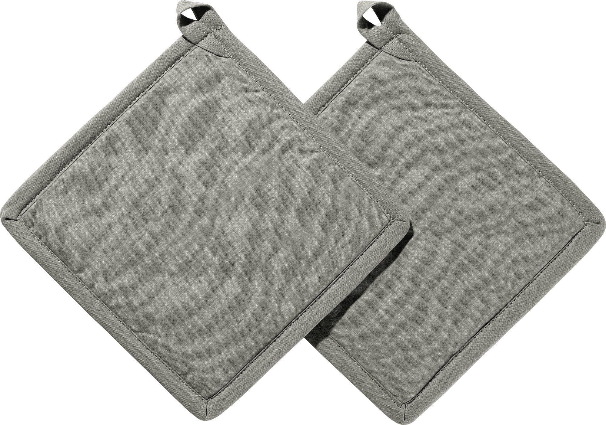 REDBEST Topflappen "Seattle" 2er-Pack Grau Uni Baumwolle - Bild 2