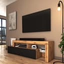 Selsey TV-Schrank ASTEN Asymmetrisches Lowboard Wotan-Eiche Schwarz Bild 2