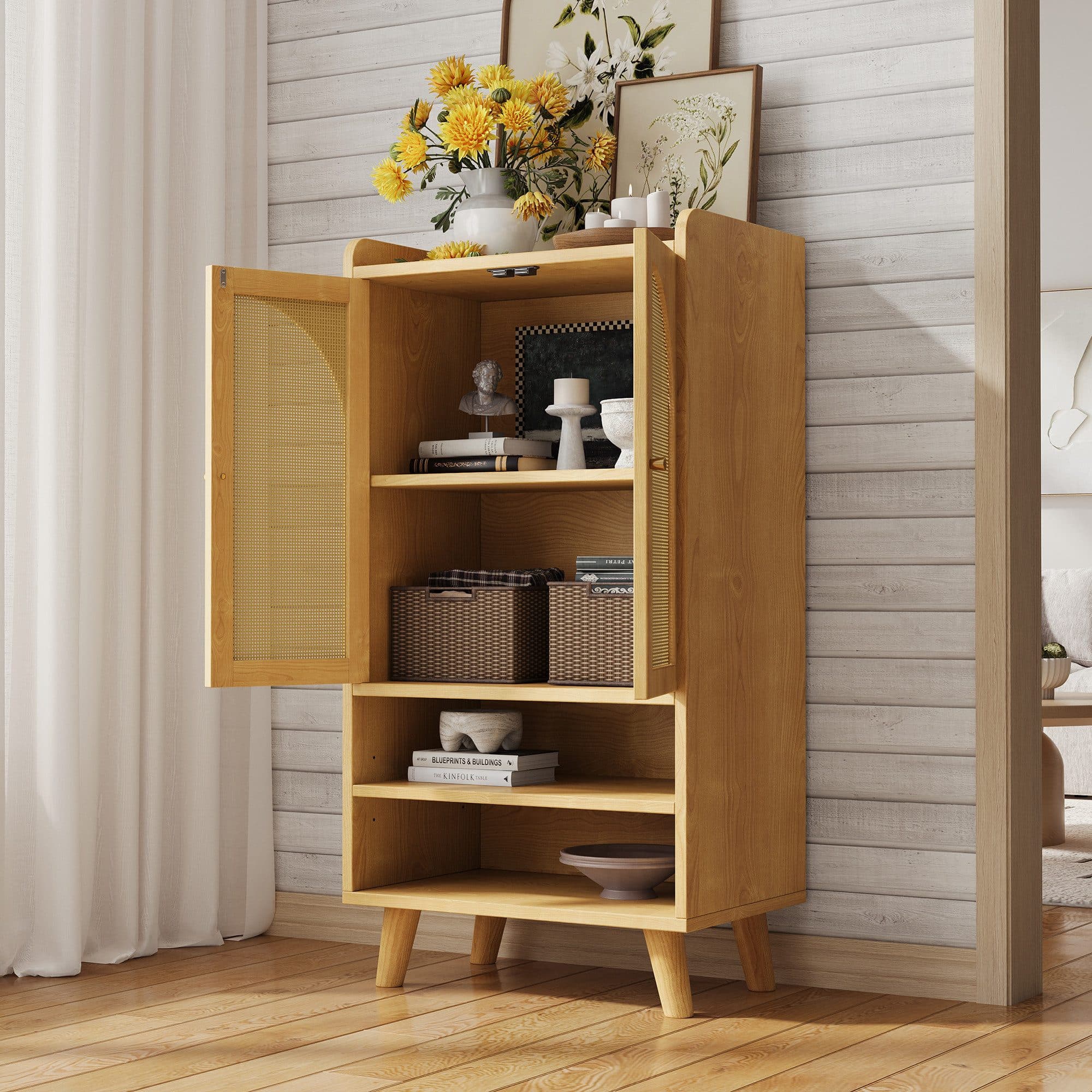 BlingBin Sideboard mit Rattantüren Natur - Bild 2