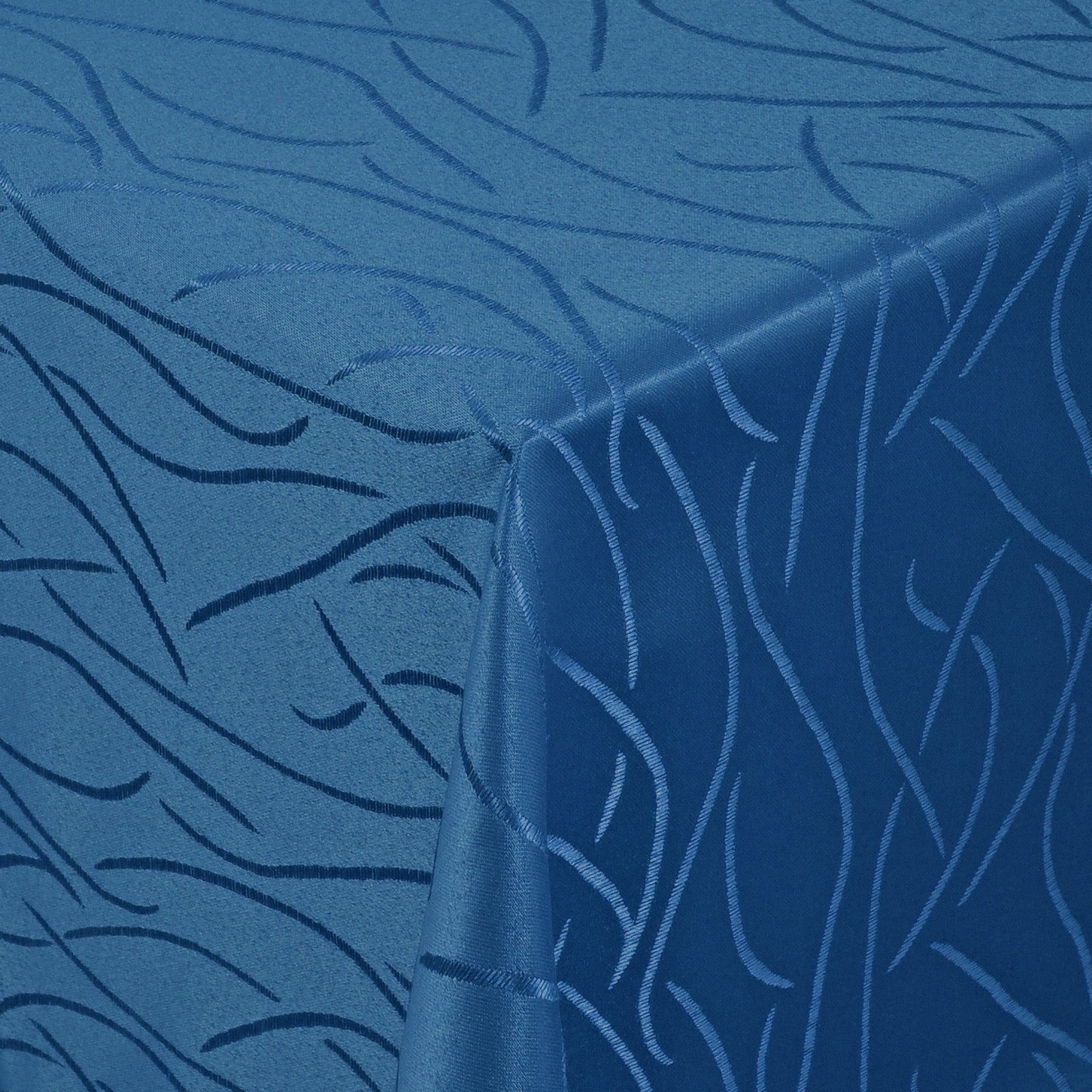 Moderno Tischdecke Dunkel-Blau Gestreift Jacquard Saum