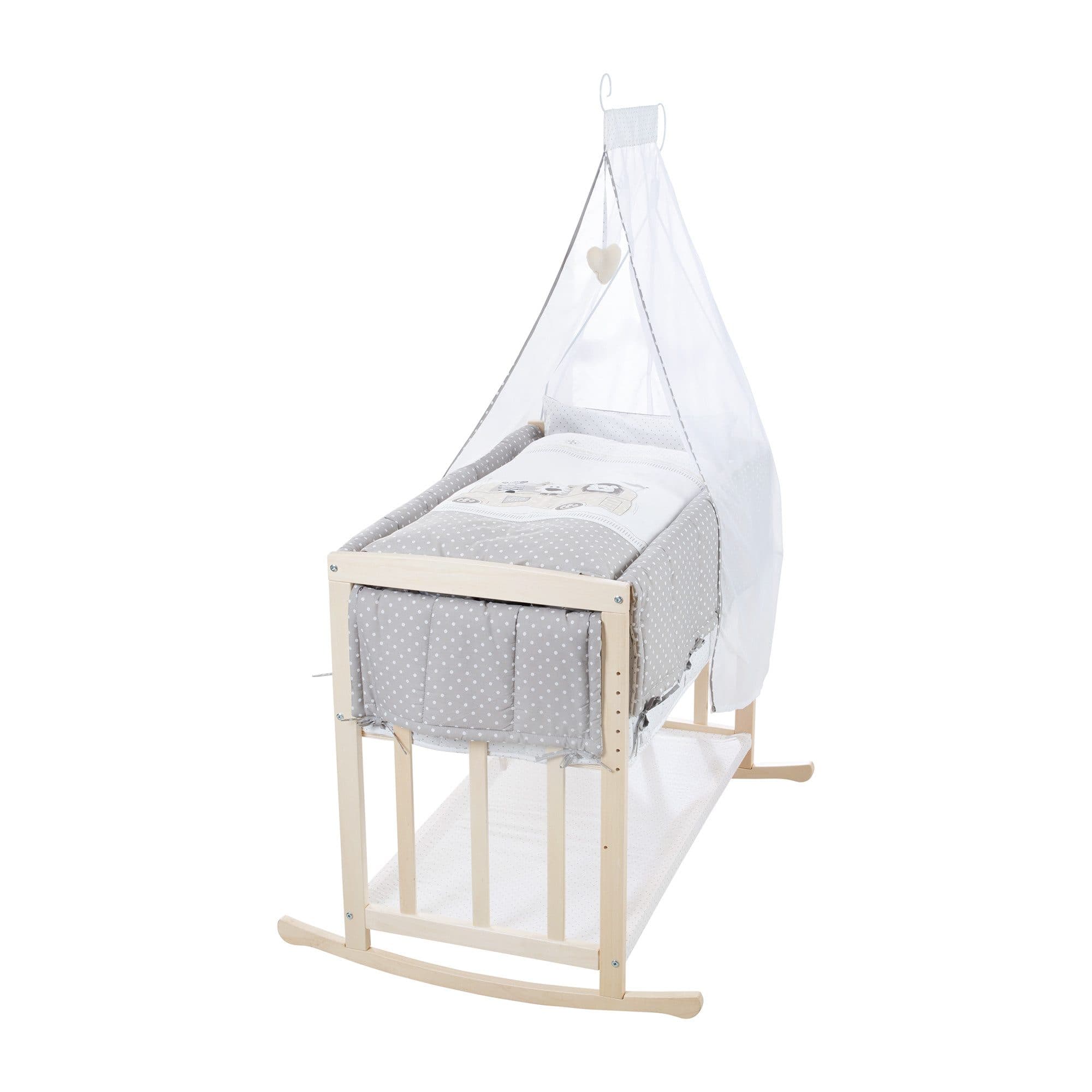 roba® Babybett Stubenbett 4 in 1 - Holz natur - inkl. Matratze & Textilien - Bild 2