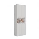 MAGOWA Badezimmerschrank NEL Weiß Modern mit Wäschekorb Bild 2