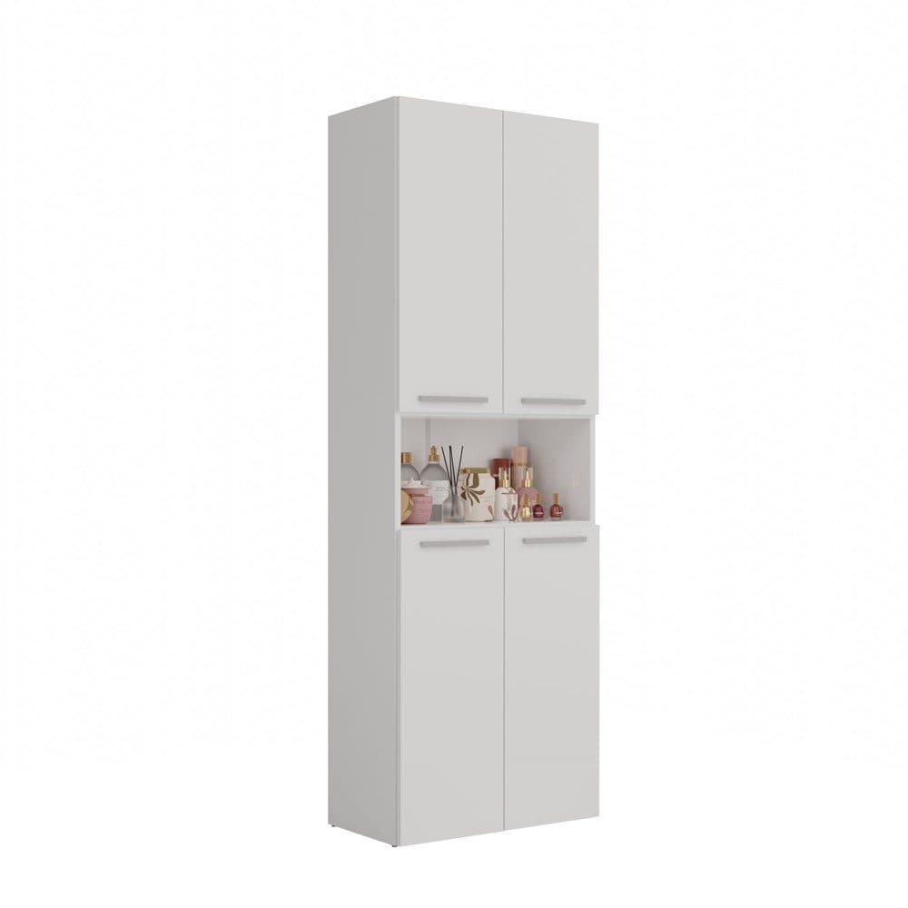 MAGOWA Badezimmerschrank NEL Weiß Modern mit Wäschekorb - Bild 2