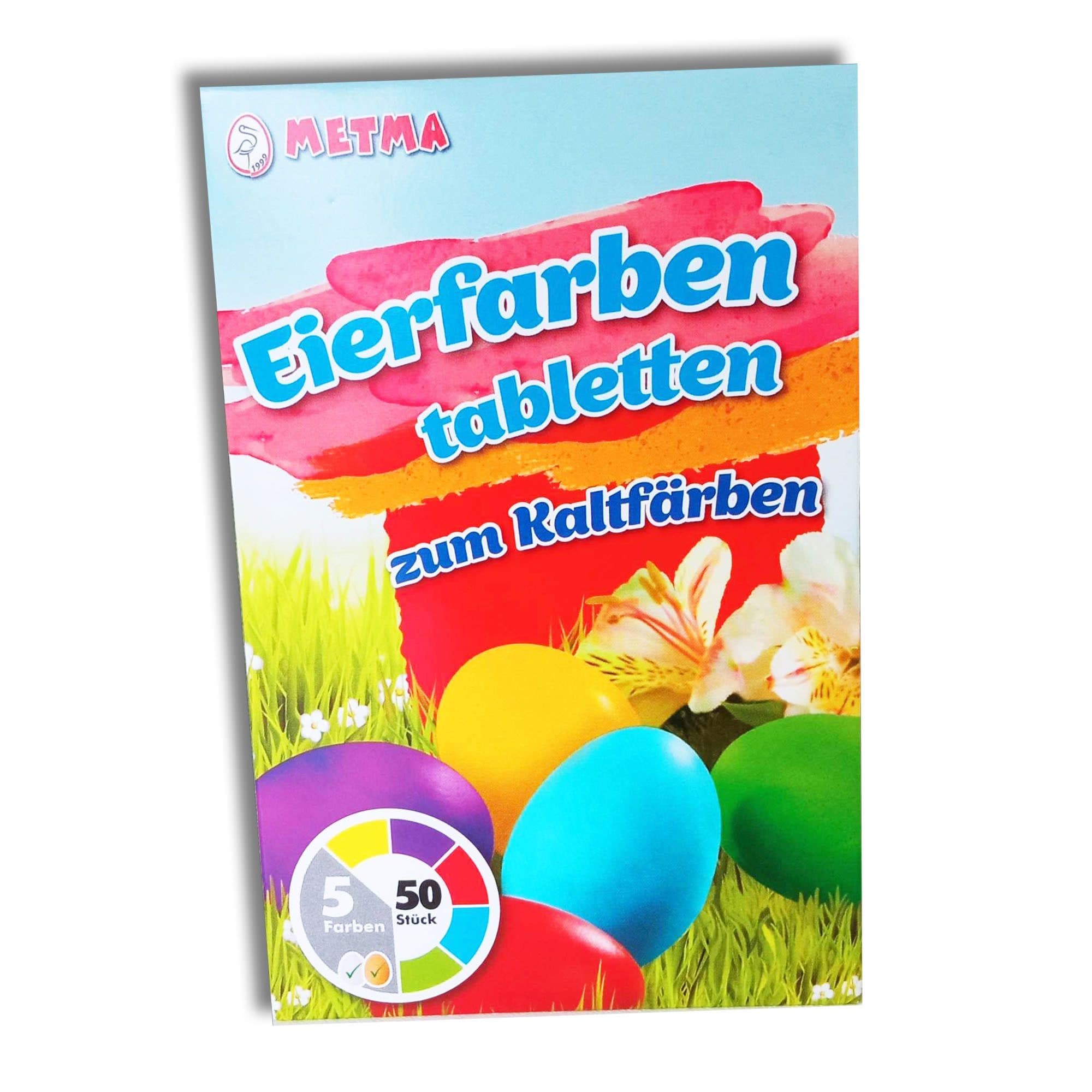 itenga Osterei Eierfarbe zum Kaltfärben 5 Tabletten Blau Gelb Grün Rot Violett