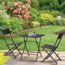 Outsunny Gartenlounge-Set 3-tlg. Braun Polyrattan Bild 2