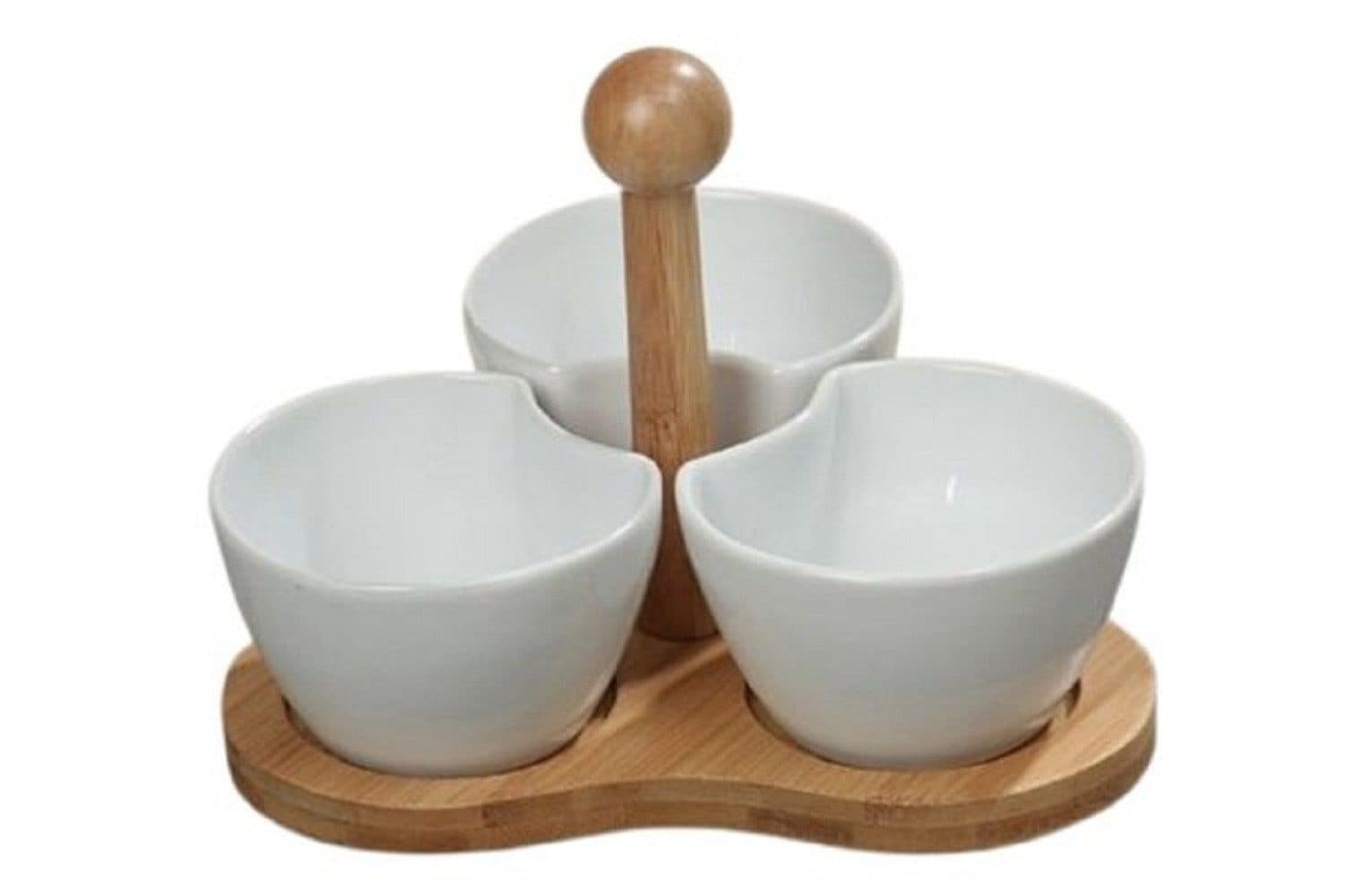 BOLTZE GRUPPE Dekoschale Servierschalen Set 4tlg Porzellan Bambus weiß