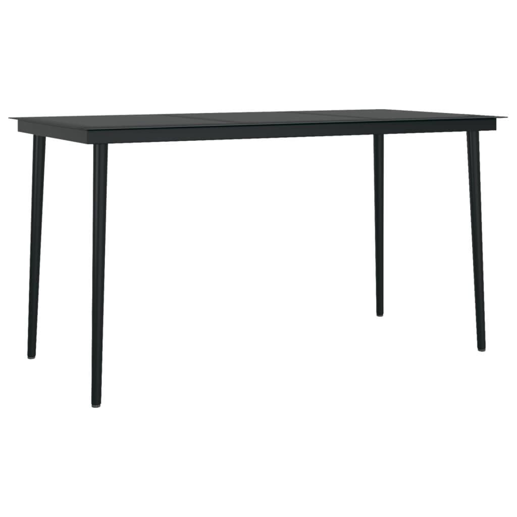 vidaXL Gartentisch Schwarz Stahl und Glas - Bild 2