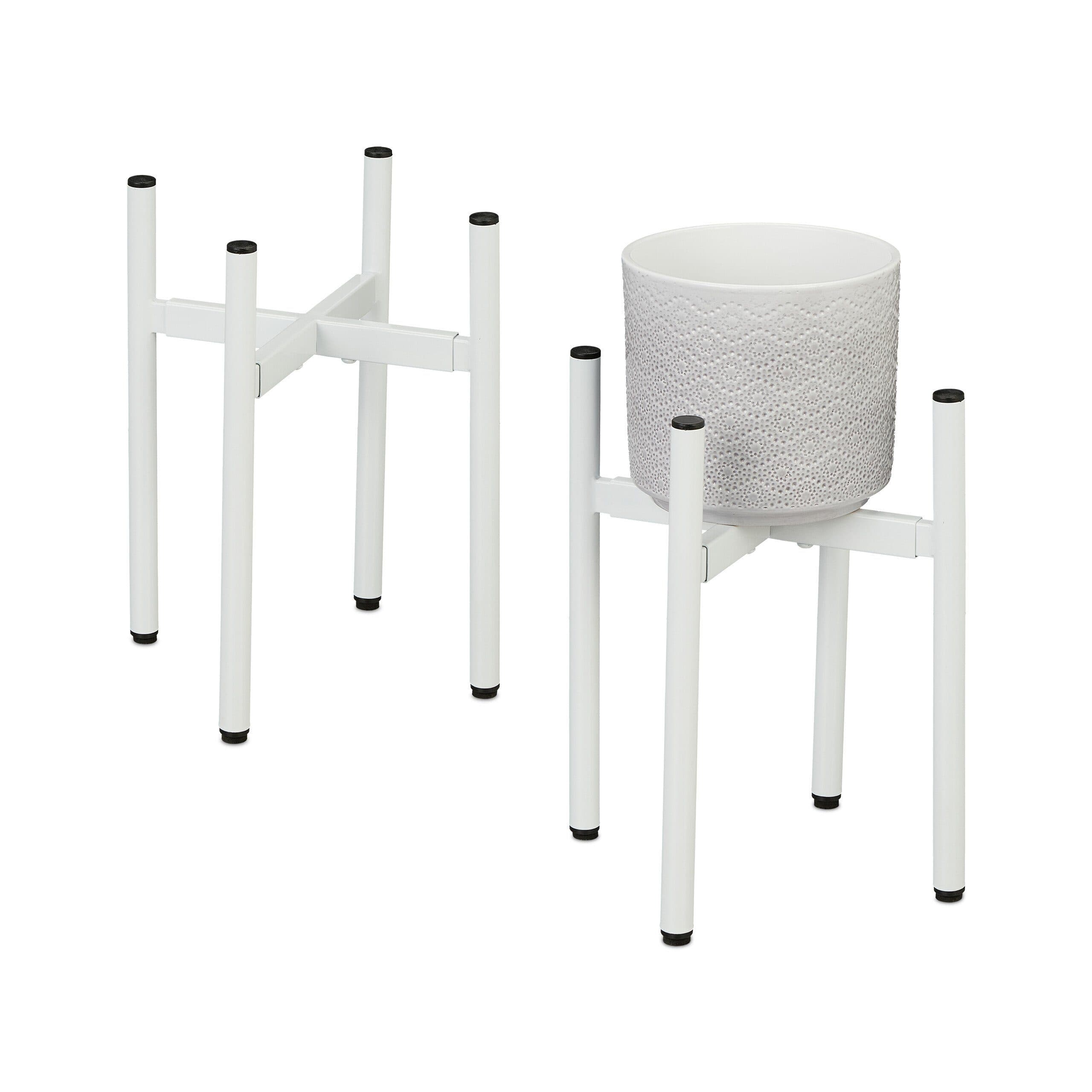 relaxdays Blumenständer 2er Set Weiß Verstellbar Pflanzenständer - Bild 2