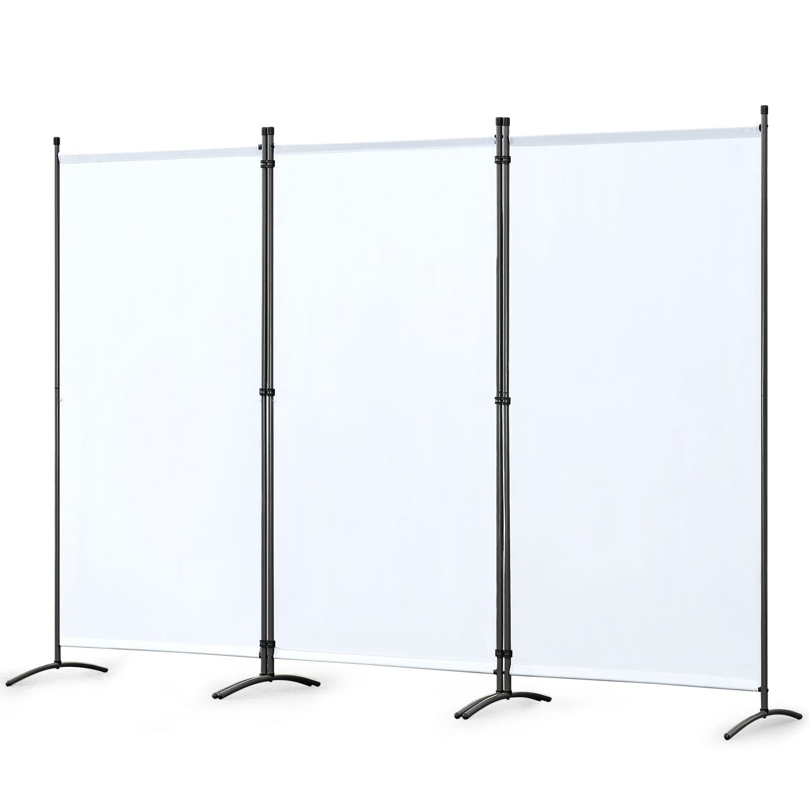 Angel Living 3-teiliger Paravent Raumteiler Sichtschutz Stahl Polyester - Bild 2