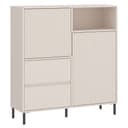 Lomadox Highboard AMELIA-129 Kaschmir mit Rillen 2 Türen 2 Schubladen Bild 2