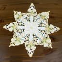 Delindo Lifestyle Tischdecke Stern Weiß Gold Grün Polyester Bild 2