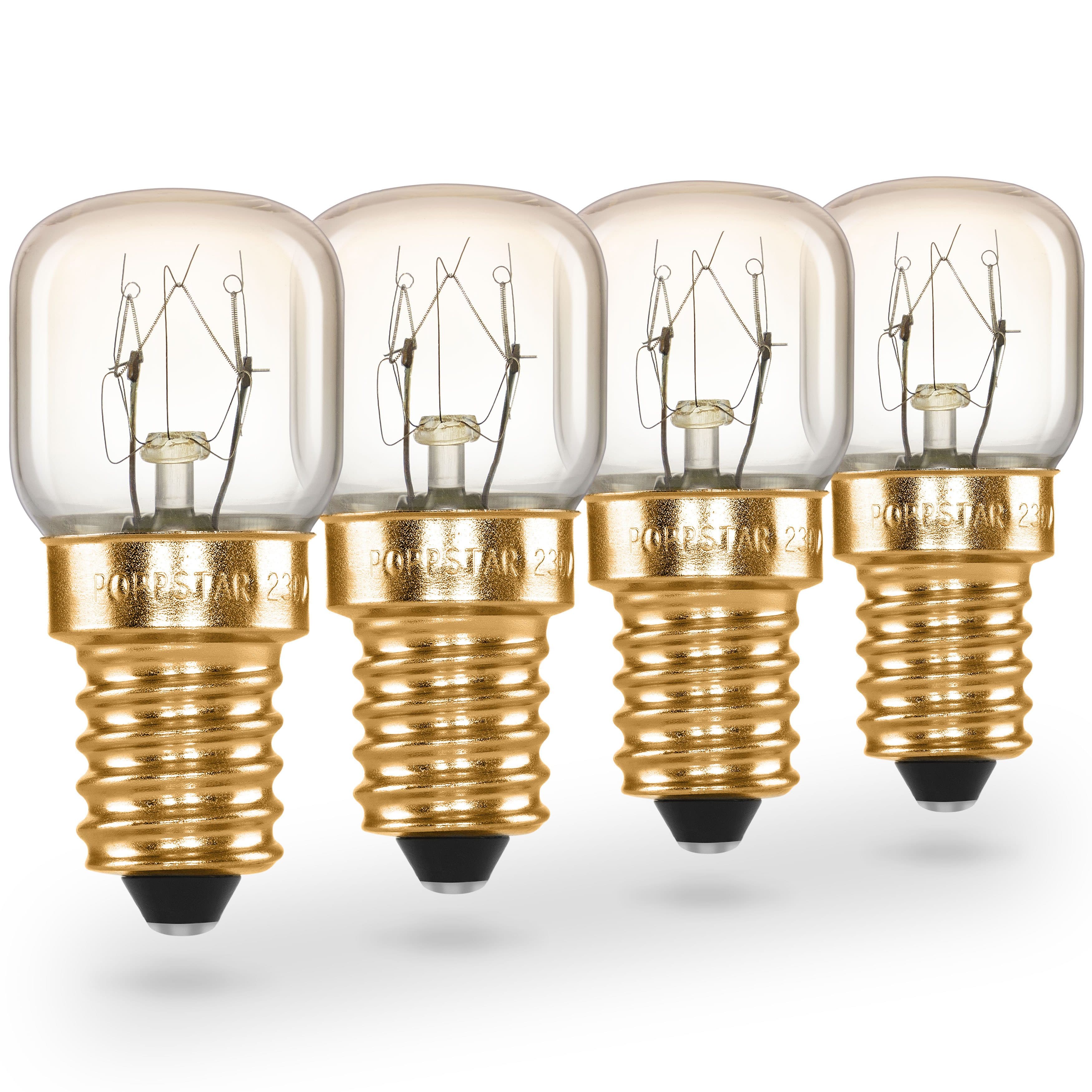 Poppstar Ofenlampe E14 40W Warmweiß 4er Set