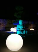 TRANGO LED Kugelleuchte 20cm IP65 Gartenkugel Weiß Matt Bild 2