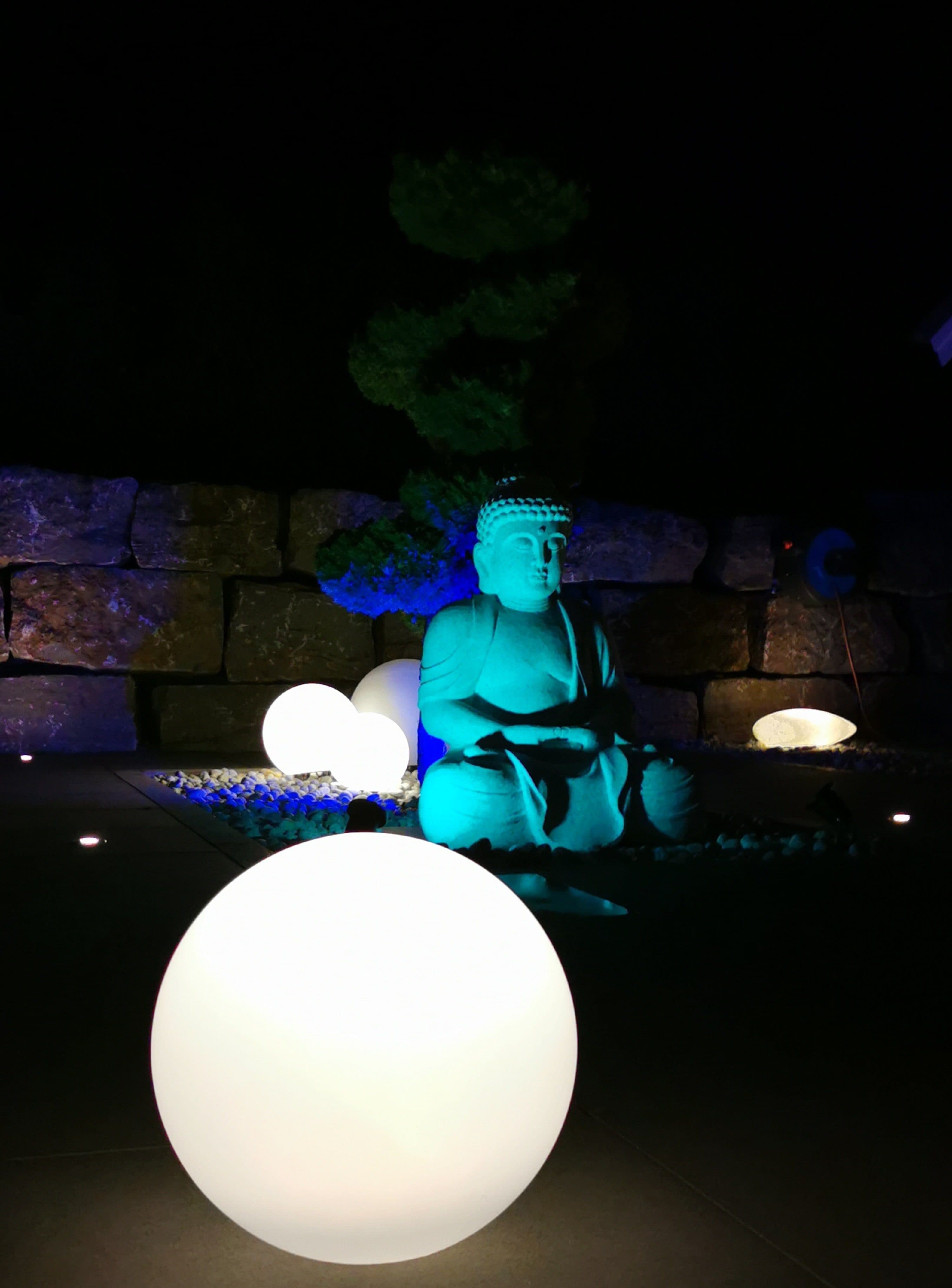 TRANGO LED Kugelleuchte 20cm IP65 Gartenkugel Weiß Matt - Bild 2