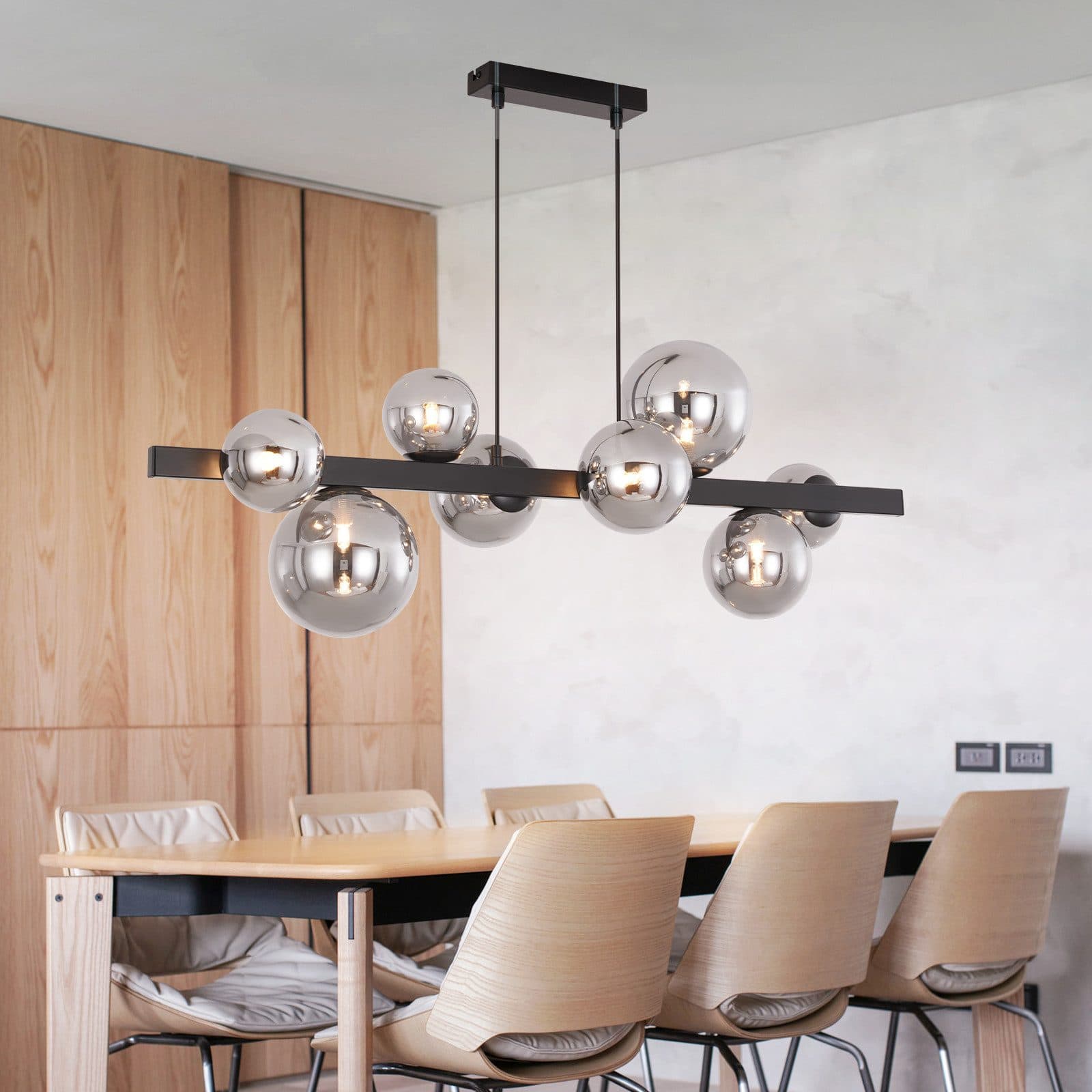 ZMH Pendelleuchte Esszimmer 8 Flammig Retro Hängelampe 174 CM - Bild 2