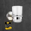 Bürstenking Zahnbürstenhalter mit Glasbecher Edelstahl matt Serie 190 Bild 2