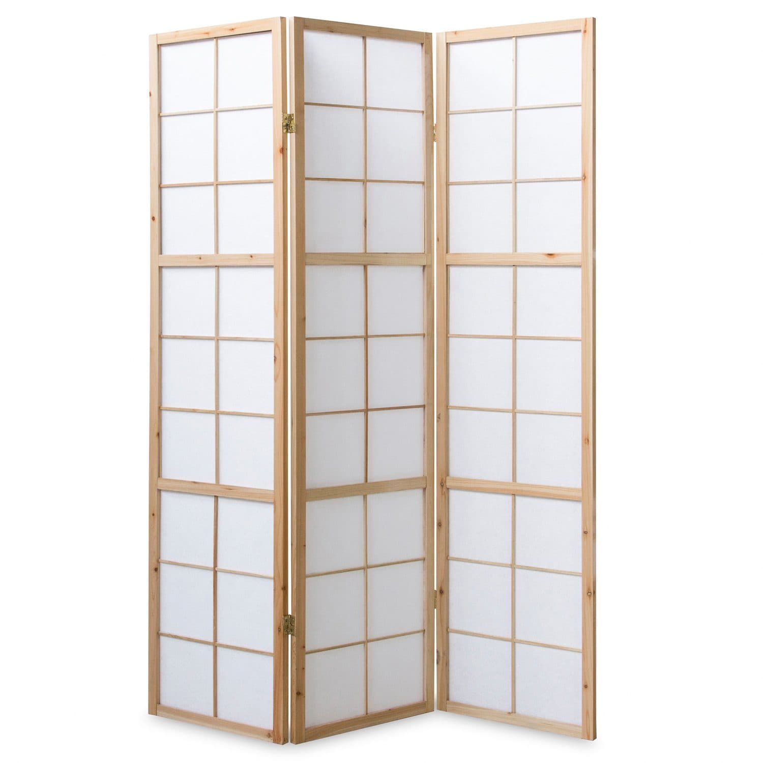 Homestyle4u Paravent Holz Raumteiler Shoji Weiß 3-teilig faltbar - Bild 2