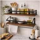 HTI-Living Wandregal Set Industrial Holz Metall mit Handtuchhalter Bild 2