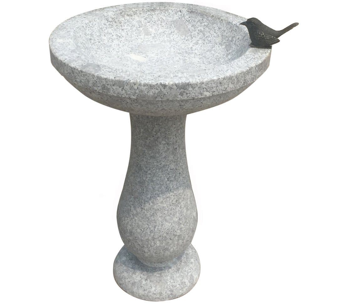 Dehner Granit-Vogeltränke mit Bronzevogel-Dekoration - Bild 2